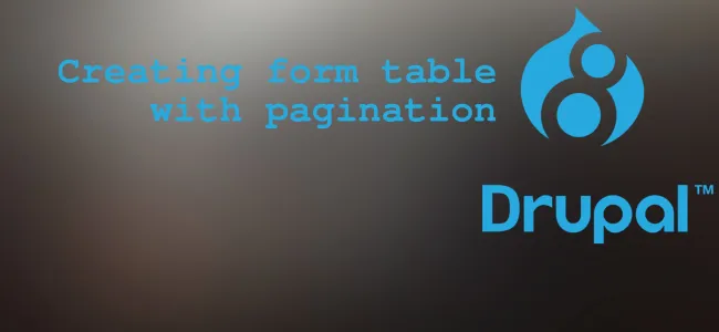 How to Create Form Table with pagination in Drupal 8