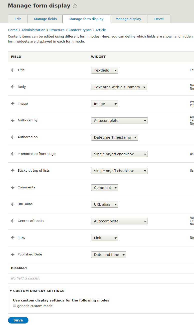 Drupal 8 custom form Display