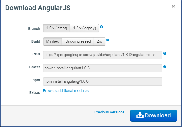 Downloading AngularJS