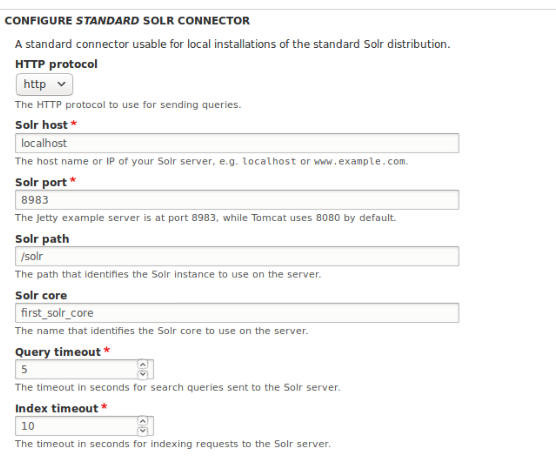 Solr server setting.