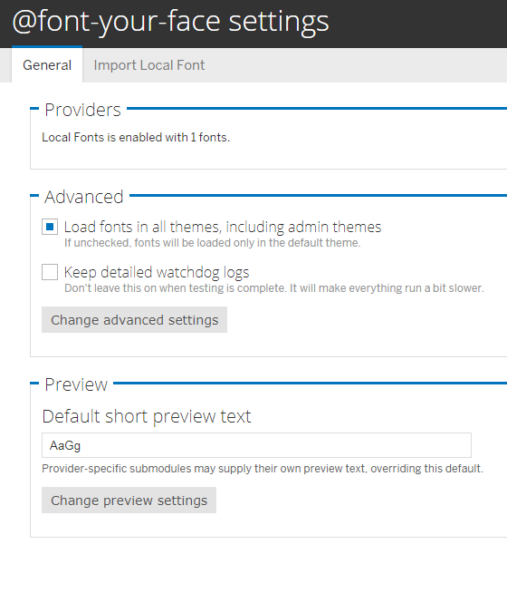 font-your-face configuration page