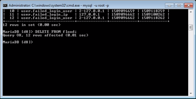 Deleting data from flood table