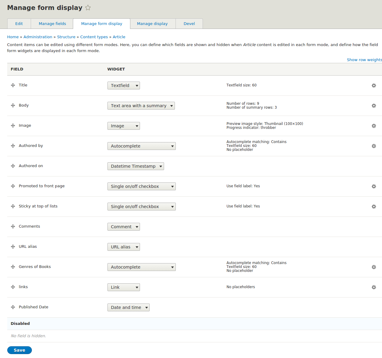 Drupal 8 manage form Display