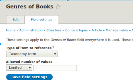 Field setting