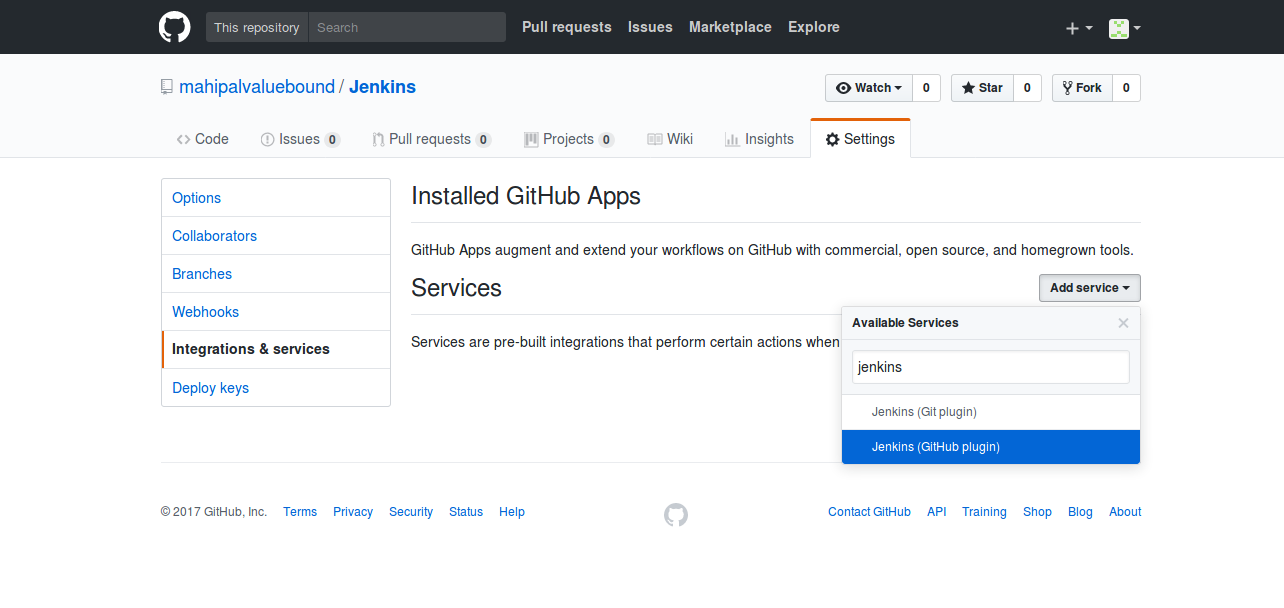 Jenkins (GitHub Plugin)