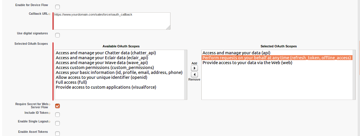 Form section for creating app