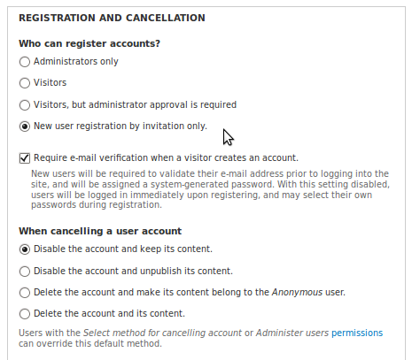 Configure Invite Registration Module