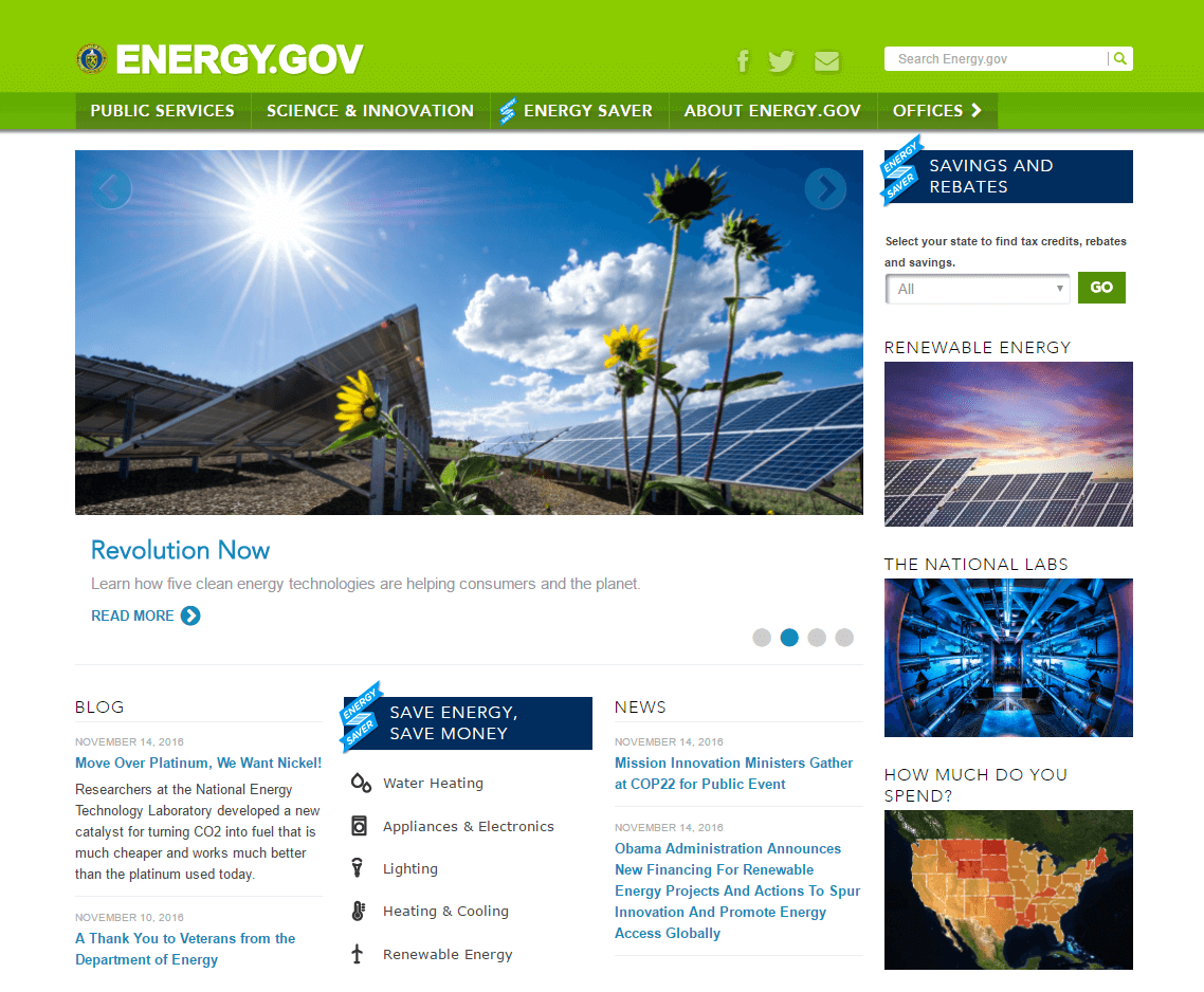 layout of energy.gov