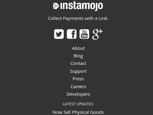 developer link on Instamojo site
