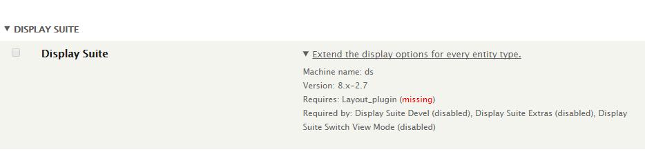 Display Suite enable