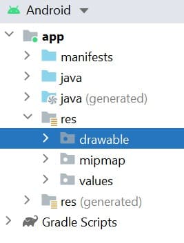 drawable folder after image asset configuration