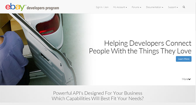 eBay Developers program powered by Drupal