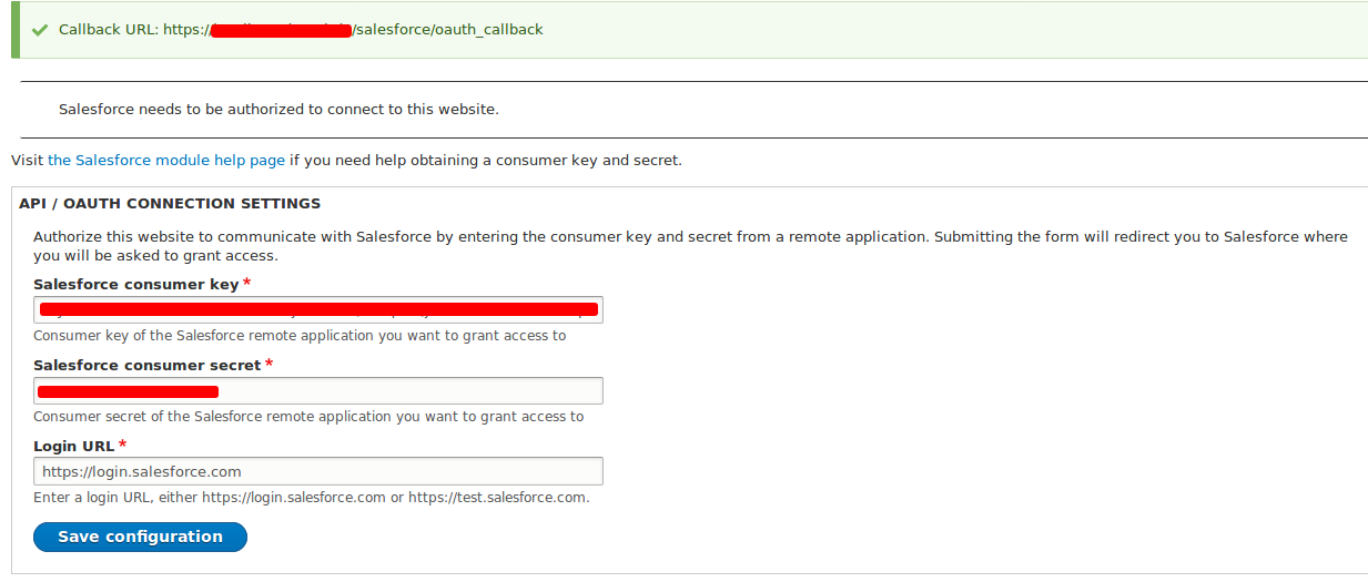 Authorization setting form