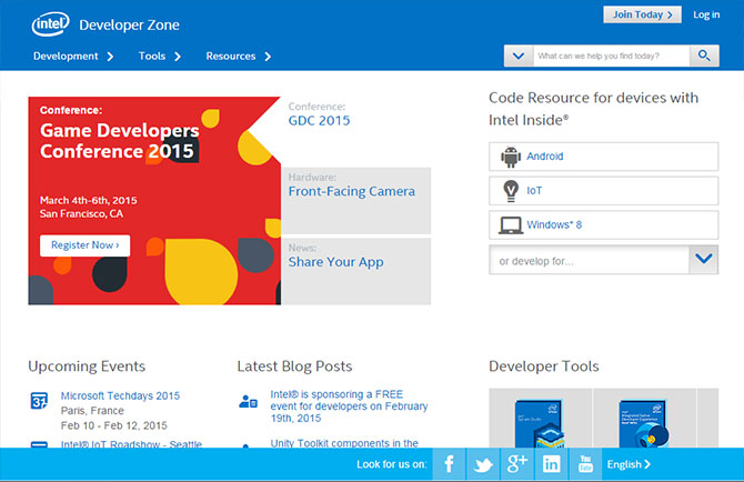 Intel developer zone using Drupal