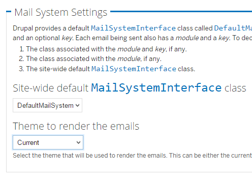 Site wide mailsystem configuration