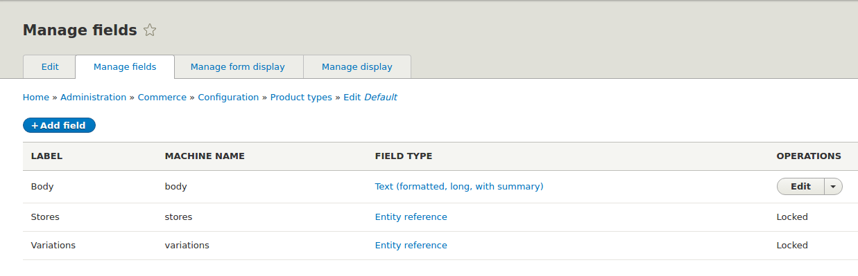 Product Type Fields