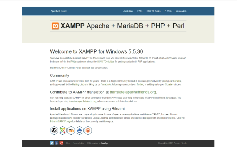 path to xampp install folder windows