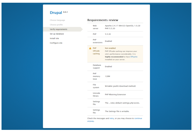 Drupal installation - Requirements review