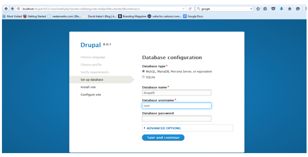 drupal 8 settings.php configure postgresql