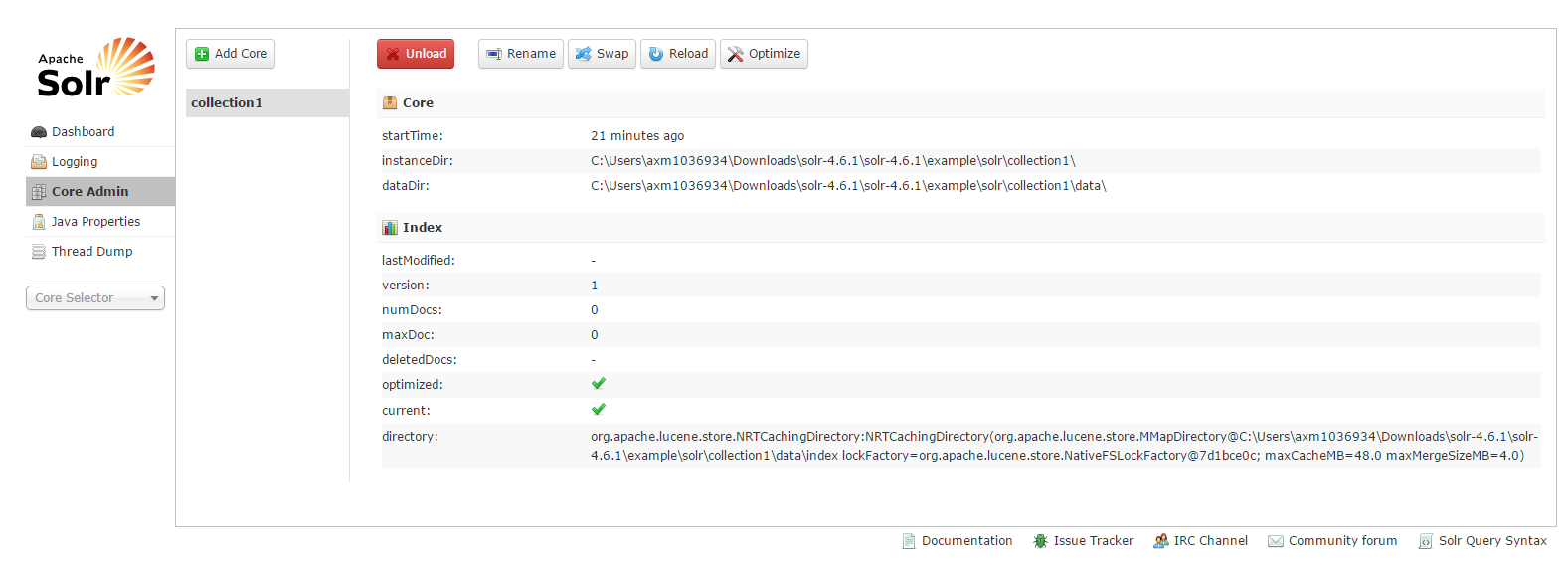 Configured solr page